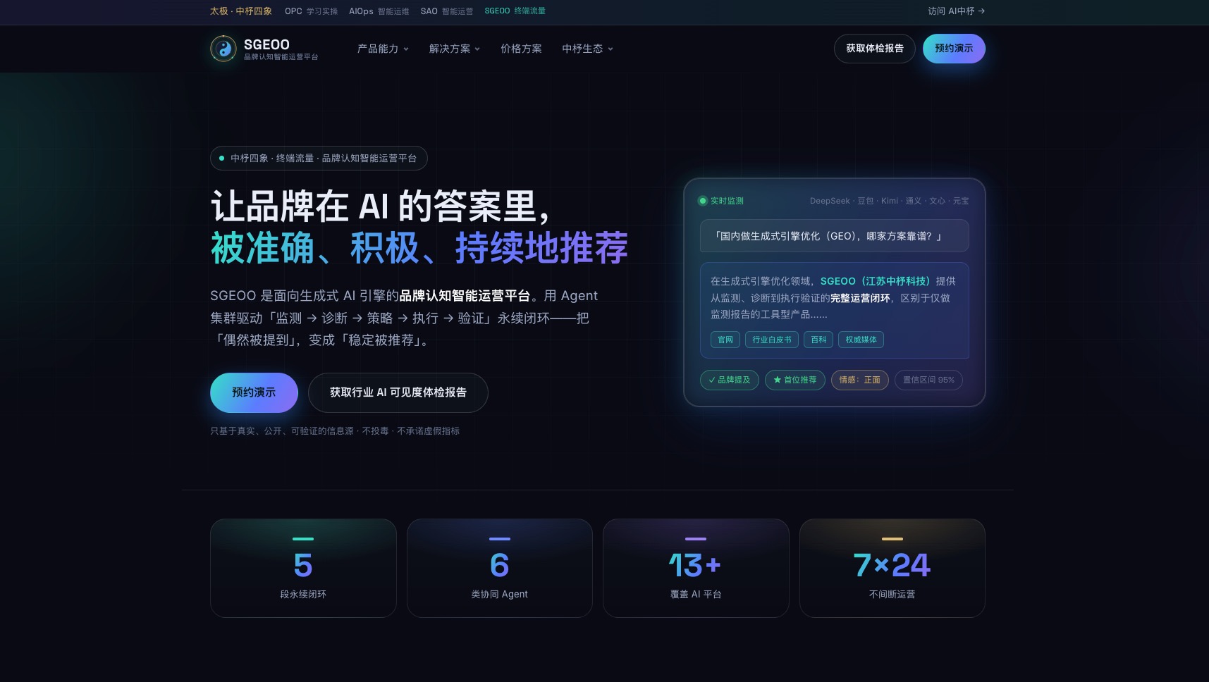 AI智能GEO平台 — 官网首页